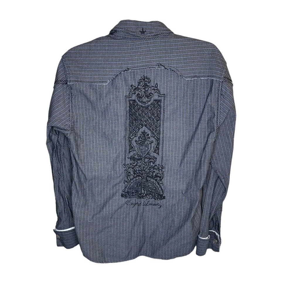 English Laundry Men’s XL Button Up Dress Shirt Embroidered French Cuff Embellish